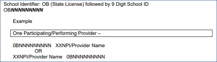 screenshot showing the information used when submitting a claim with 1 participating provider.